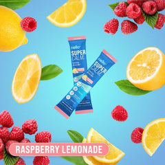 SUPERCALM Powdered Drink Mix | Raspberry Lemonade, L Theanine, Ksm-66 Ashwagandha, Magnesium Glycinate, Vitamin D 3, Supplements for Relaxation & Focus, No Sugar, Non GMO, On The Go, 20 Ct